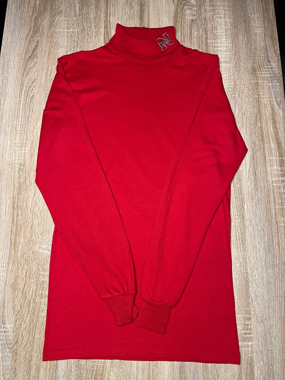 Nebraska University Majestic Longsleeve Vintage Red Y2K Turtleneck Medium